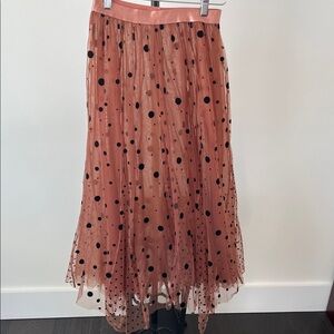 Maeve Asymmetrical Polka Dot Skirt - Pink and Black